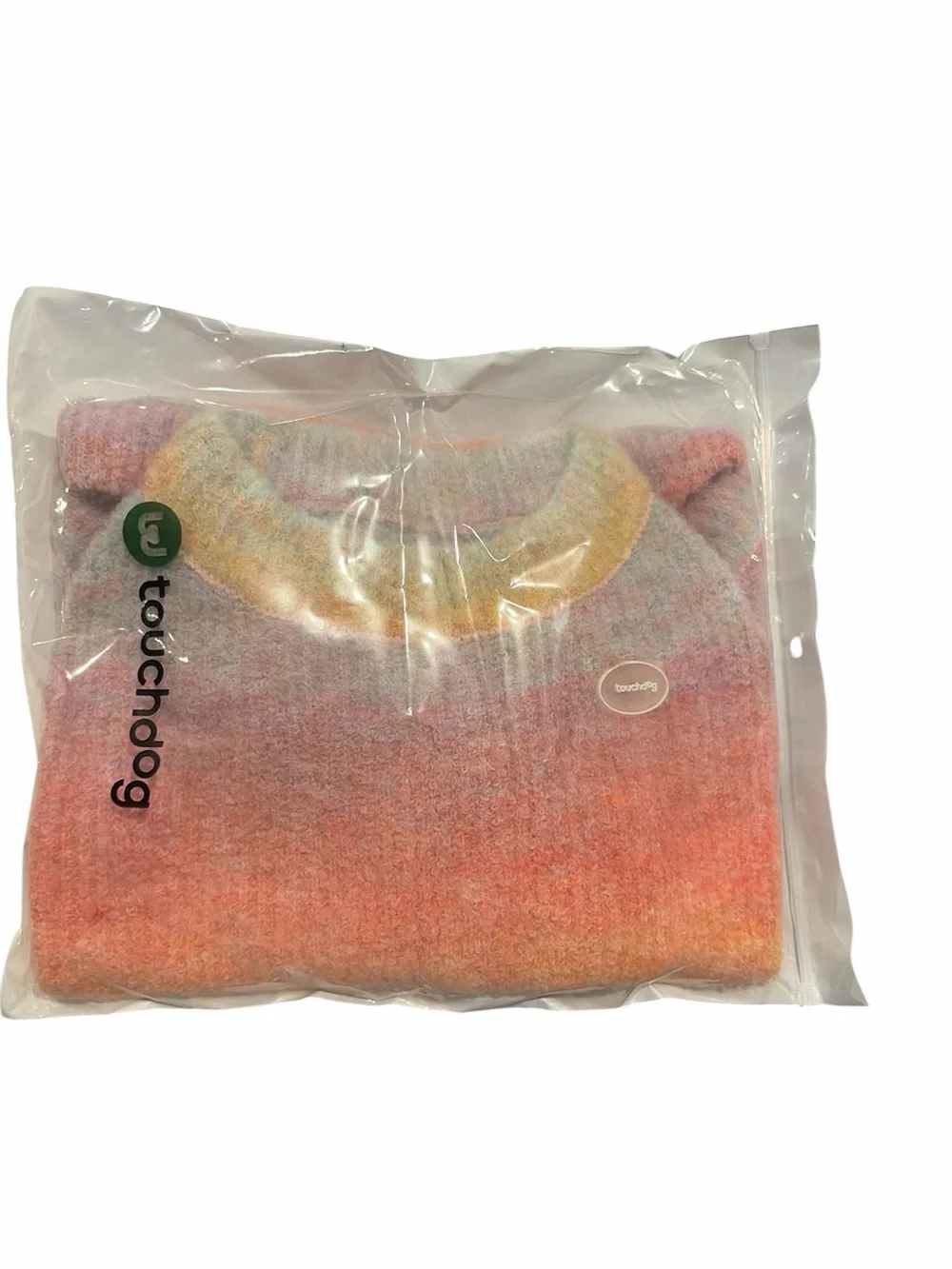 Pastel Gradient Knit Dog Sweater - Pink, Orange & Yellow